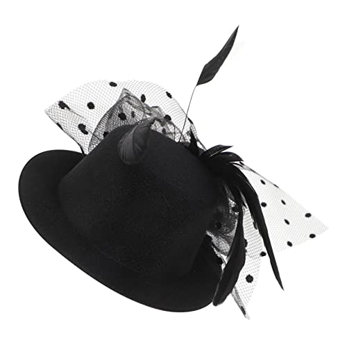 PACKOVE Haarschmuck 1 Satz Mesh-handschuhe Fascinatoren Für Damen Bestattungshandschuhe Kopfbedeckungen Für Teepartys Blumenspitze -fascinator-haarreifen Frau Charmant Feder Zubehör von PACKOVE