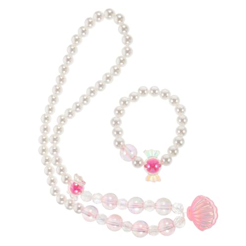 PACKOVE 1 Satz Muschelschmuck für Kinder Perlenkette für Kinder süße Choker für Mädchen armbänder für kinder kindermode Halsketten Halsband für Damen Partykette frauen halsband Pommes Rosa von PACKOVE