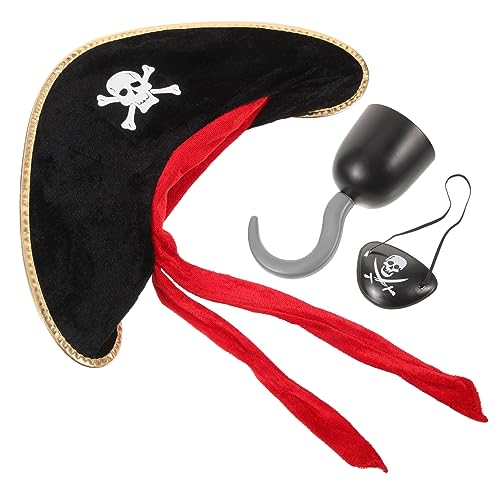 PACKOVE 1 Satz Piratenkostümzubehör Kapitän Kostüm Mützen halloween kostüm halloween costume Hüte Kleider Cosplay-Piratenkostüm Piraten-Cosplay-Spielzeug Schal Kleidungsset Maske Suite Hut von PACKOVE