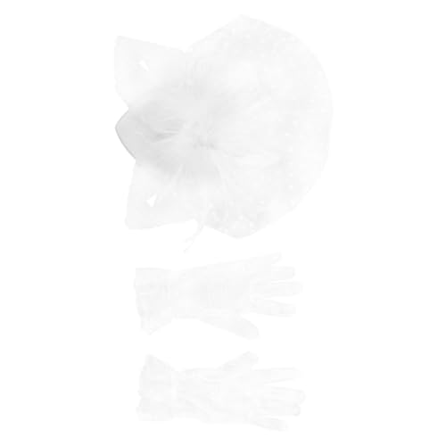 PACKOVE 1 Set Cheongsam Kleid Zubehör Kopfschmuck Netzgarn Hut Handschuh Hochzeitsfeier Kopfschmuck Weibliches Haar Accessoire Frauen Cheongsam Cheongsam Kleid von PACKOVE