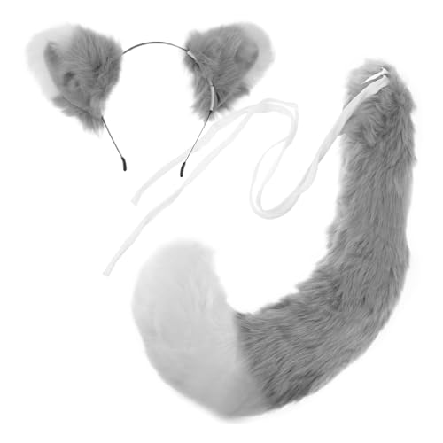 PACKOVE 1 Set Fuchsohren Fuchsschwanzanzug Pelziger Tierschwanz Cosplay Und Kostüm Plüsch Pelzohrenschwänze Der Tierhaarschwanz Tierohrschwanz Tierohr Halloween K Kaninchenfellstoff von PACKOVE