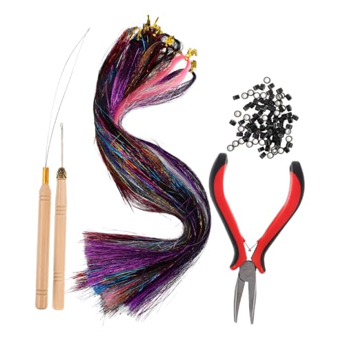 PACKOVE Glitzer Haar-accessoires Für Frauen Und Mädchen Funkelnde Haarschmuck-strähnen Hitzebeständige Haarverlängerungen Für Partys Bühnenshows Und Cosplay von PACKOVE