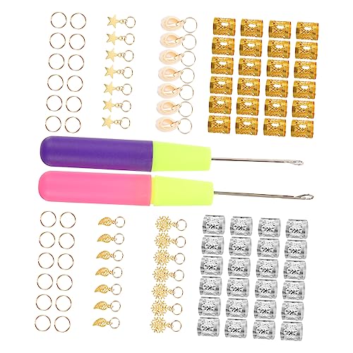 PACKOVE 1satz Dreadlock Häkelnadeln Mit Haarringen Und Schmuck Für Zöpfe Für Kreative Frisuren Und Individuelles Styling Teiliges von PACKOVE