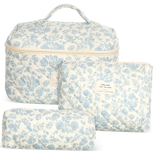 PACKOVE Kosmetiktasche Mit Reißverschluss Make-up-Organizer Für Reisen Hautpflege-Aufbewahrungstasche Tragbarer Kulturbeutel Mit Blumenmuster Für Damen von PACKOVE