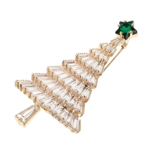 PACKOVE 1 Stk Weihnachtsbrosche Weihnachts-cartoon-brosche Weihnachtsbaum-brosche Weihnachtsbrustnadeln Weihnachts- Emaille- Urlaub Kleid Legierung Vergoldet Geschenk Damen von PACKOVE