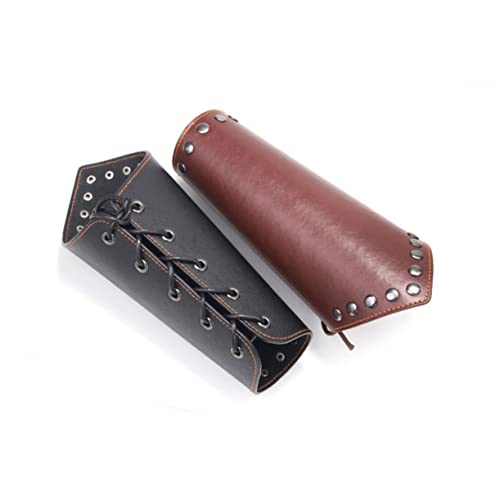 PACKOVE 1 Stück Lederstulpen für Herren Punk-Armschützer armband für frauen women bracelet uhrenarmbänder Armband zum Weben von Seilen Punk-Armband einfach Wachsseil von PACKOVE