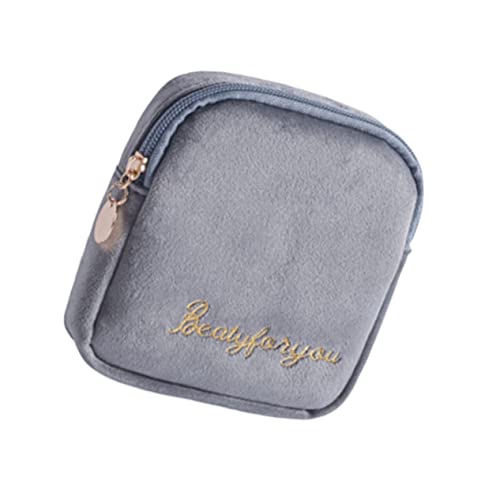 PACKOVE 1 Stück Aufbewahrungsbeutel Für Damenbinden Geldbeutel Wiederverwendbar Gewebe Klein Handtuch Reißverschlusstaschen Für Die Reise Groß Tragbar Sanitär Grey von PACKOVE