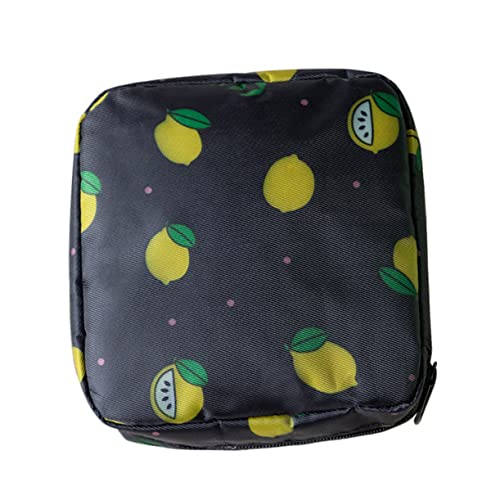 PACKOVE 1 Stück Aufbewahrungstasche Sanitär -Serviettenspeicherbeutel Zitrone Unterlage Zeitraum kleine Geldbörse für Mädchen Beutel für Damenbinden im Freien Black von PACKOVE