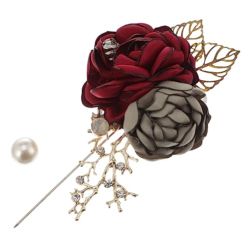 PACKOVE 1 Stück Blumen Brosche Stoff mit Perlen Modisches Kleidungszubehör für Frauen Zufälliger Stil Elegantes Accessoire für Kleidung Taschen und Hüte von PACKOVE