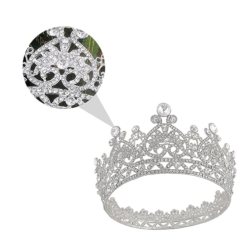 PACKOVE 1 Stück Brautkronschmuck Haarzubehör für Mädchen unverwechselbare Kopfbedeckung Runde Krone kreative Krone Loses Diamant-Zirkon-Legierungsmaterial Silver PACKOVE 1 Stück Brautkronschmuck Haarzubehör für Mädchen unverwechselbare Kopfbedeckung Runde Krone kreative Krone Loses Diamant-Zirkon-Legierungsmaterial Silver von PACKOVE