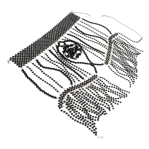 PACKOVE 1 Stück Damen Körperkette Mode Schulterkette Mehrlagige Kette Dekoration für Partys und Strand Schwarz Langlebig und Vielseitig von PACKOVE