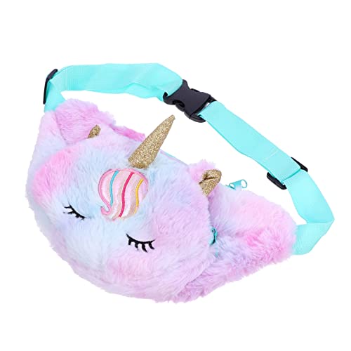 PACKOVE 1 STK Einhorn-gürteltasche Umhängetasche Für Kinder Hüfttasche Für Kinder Tragbare Hüfttasche Schicke Straddlebag Tierische Brusttasche Satteltasche Plüsch Behaart Mädchen von PACKOVE