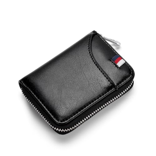 PACKOVE 1stück RFID-sichere Geldbörse Aus Echtem Leder Für Herren Anti-diebstahl Brieftasche Mit Münzfach Und Kartenhaltern Elegantes Design Schwarz Für Alltag Und Reisen von PACKOVE