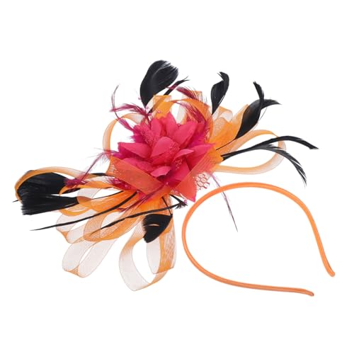 PACKOVE 1 Stück Haaraccessoire mit Netz und Federn für Bräute Haarband für Hochzeitsfeier und Fotoshootings Farbkombination für Partys und Besondere Anlässe von PACKOVE