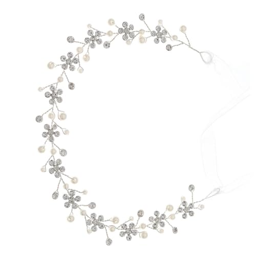PACKOVE 1 Stück Haarband mit Wasserfesten Strasssteinen Charmanter Haarschmuck für Hochzeiten und Partys Modisches Stirnband Silber mit Einzigartigem Blumendesign Hochwertige Verarbeitung von PACKOVE