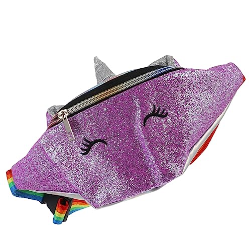 PACKOVE 1 STK Einhorn Bauchtasche Für Kinder Clutch-Tasche Sport-gürteltasche Schulranzen Angesagte Bauchtasche Hüfttasche Für Kinder Mädchen Violett Reisen Verbundleder Damentaschen von PACKOVE