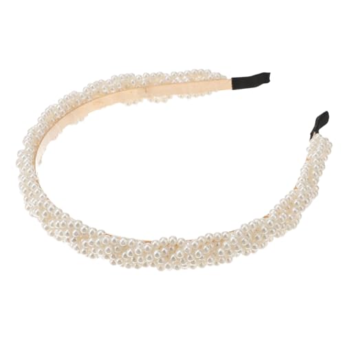PACKOVE 1 Stück Perlenstirnband Mädchen Mode Haarreifen Mit Dünner Krempe Perlenaccessoires Für Damen Frauen Breite Stirnbänder Haarreif Aus Perlen Synthetische Perlen Weiß von PACKOVE