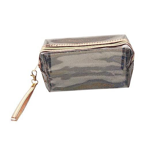 PACKOVE 1 Stück Reise-Aufbewahrungstasche Zubehör Reisetasche Mini Make-up-Set Für Frauen, Komplettes Set Taschen Entferner Puffertasche Vakuum Kosmetiktasche Waschen Transparent PVC Black von PACKOVE