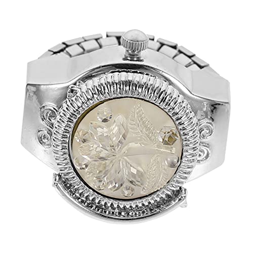 PACKOVE Damenringuhr 1stk Ringuhr Frauen Klingeln Glitzerring Ring Für Frauen Achten Sie Auf Die Dekoration Geschenk Herrenuhren Ringfinger Zinklegierung Männlich Weiß Mädchen Schmuck von PACKOVE