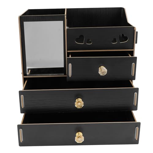 PACKOVE 1stück Desktop Kosmetik Organizer Mit Spiegel Und Schublade Praktischer Aufbewahrungsbehälter Für Make-up Und Kleinteile Stabil Und Langlebig Für Schlafzimmer Und Badezimmer von PACKOVE