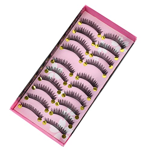 PACKOVE 10 Paare Falsche Wimpern Damen Mädchen Natürliche Dichte Wimpern Leicht Tragbar für Alltag Cosplay Partys und Versammlungen von PACKOVE