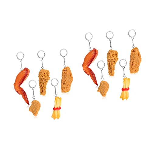 PACKOVE 10 STK Simulations-schlüsselanhänger Schlüsselanhänger Für Herren Huhn Schlüsselanhänger Chicken Nuggets Schlüsselanhänger Fleisch Geschenke Fräulein PVC Füllstoff Trommelstock von PACKOVE