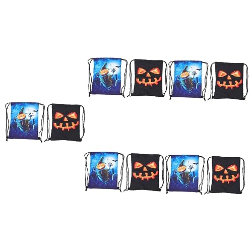 PACKOVE 10 Stk Kürbiskopf-rucksack Turnbeutel Süßes Oder Saures Süßigkeitsbeutel Halloween-beutel Mit Kordelzug Halloween-snack-tasche Sportsack Sporttasche Straffen Polyester Mann von PACKOVE