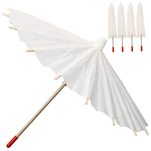 PACKOVE 10 Stk Leerer Ölgemälde-Regenschirm Mini-Regenschirme Mini-Puppenschirm Basteln für Kinder kinderregenschirm kinder regenschirm Foto-Requisite Regenschirm aus Ölpapier Holz Weiß von PACKOVE