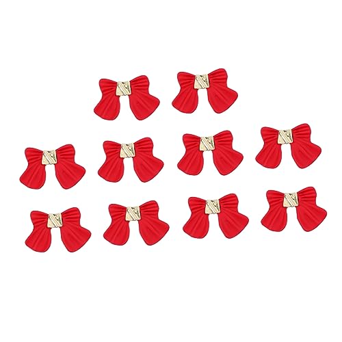 PACKOVE 10 Stück Bogenverzierungen Nageldekor LED Nagel Charms Nagel Charme Nail-Art-Dekorationen Kunst UV aufkleber Bowknot-Nagelbolzen Nail-Art-Stollen Zinklegierung rot von PACKOVE