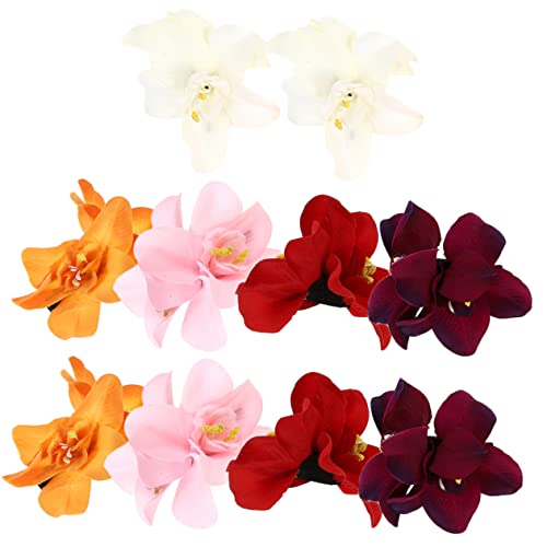 PACKOVE 10 Stück Doppelte Orchideen-haarspange Kopfbedeckungen Orchidee Für Die Haare Mini-haarspangen Für Frauen Gefälschte Blumen Hochzeit Haarrebe Braut Blumen- Haarklammern Kleid Eisen von PACKOVE