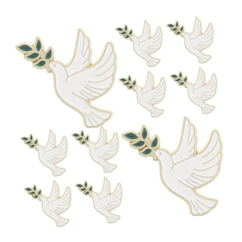 PACKOVE 10 Stück Friedensdove Anstecknadeln für Damen Metallbroschen mit Olivenzweig Vielseitige Modeaccessoires für Jacken Pullover Schals und Rucksäcke Stilvolle Friedenssymbole von PACKOVE