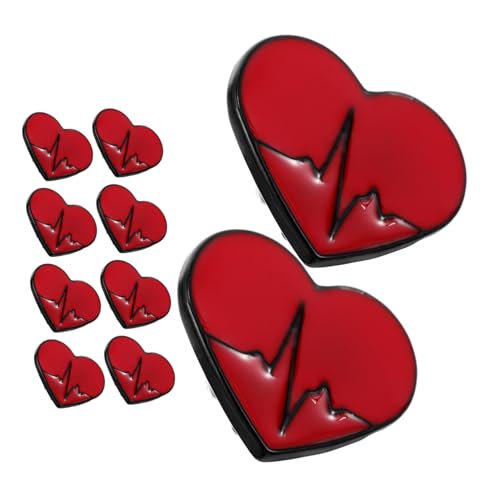PACKOVE 10stücke Herz-brosche Aus Zinklegierung Rote Strass-brosche Minimalistisches Design Anstecknadel Für Kleid Anzug Schal Vielseitig Einsetzbar Für Alltag Und Partys von PACKOVE