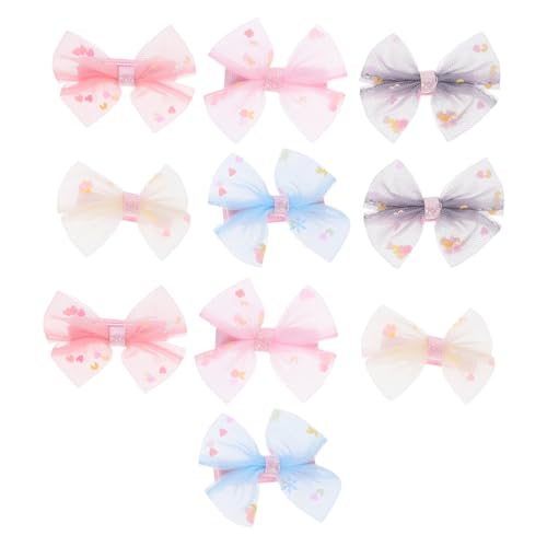 PACKOVE 10stücke Bogen Haarclips Für Mädchen Mit Schleifen Haarspangen Für Junge Mädchen Leicht Und Sicher Zu Tragen Ponyhalternde Haarschmuck von PACKOVE