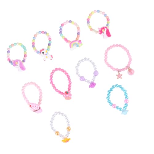 PACKOVE 10 Stück Schnur Regenbogen-Handgelenkkette Kinder-Handgelenkleine PVC-Armband Perlen von PACKOVE