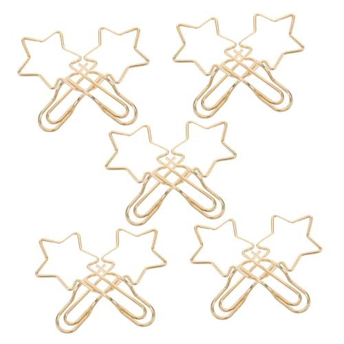 PACKOVE 10 Stück Sternförmige Metallstiftklammern Kreative Büroaccessoires für Notizbücher Organizer und Schreibtischzubehör Dekorativer und Praktischer Einsatz für Schule und Büro von PACKOVE