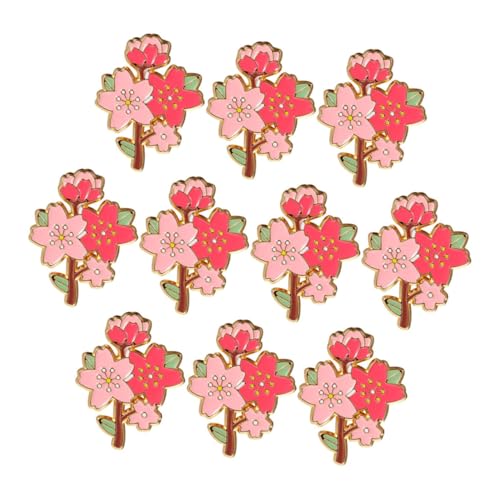 PACKOVE 10stücke Blumen-anstecknadeln Für Damen Kirschblüten-emaille-brosche Sicherheitsnadel Aus Metall Kleidungsdekoration Taschen-accessoire Blumenbrosche Mit Frühlingsmotiv von PACKOVE