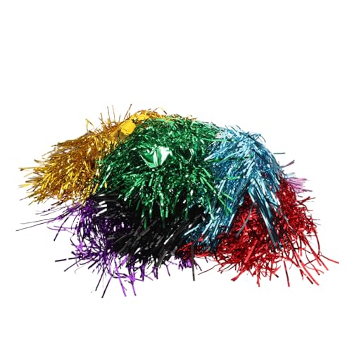 PACKOVE 10 Stück Teiliges Buntes Tinsel-party-perückenset Glänzende Folienperücken für Frauen und Männer Farbenfrohe Kopfbedeckung für Karneval Fasching Cosplay und Kostümfeiern von PACKOVE