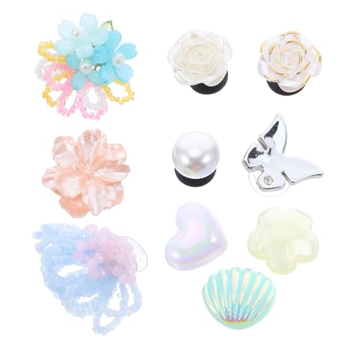 PACKOVE 10 Stück Teiliges Dekorative Schuhclips mit Handgefertigten Blumen und Kristallperlen Abnehmbare Brautschmuck Schuhdekoration in Pastellblau und Silber für Damen und Mädchen bei von PACKOVE