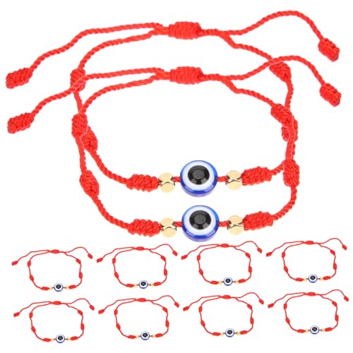 PACKOVE 10 Stück Teiliges Evil Eye Armbänder Handgefertigte Verstellbare Rote Fadenarmbänder mit Blauem Schutzauge Modisches Schmuck Accessoire für Damen Schutz und Glücksschmuck von PACKOVE