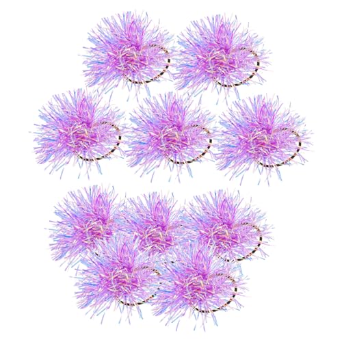 PACKOVE 10 Stück Teiliges Glänzende Bommel Haargummis aus Elastischem Kunststoff mit Bunten Glitzerstreifen Weiche Schonende Ponytail-halter für Frauen und Mädchen Modische Langlebige von PACKOVE