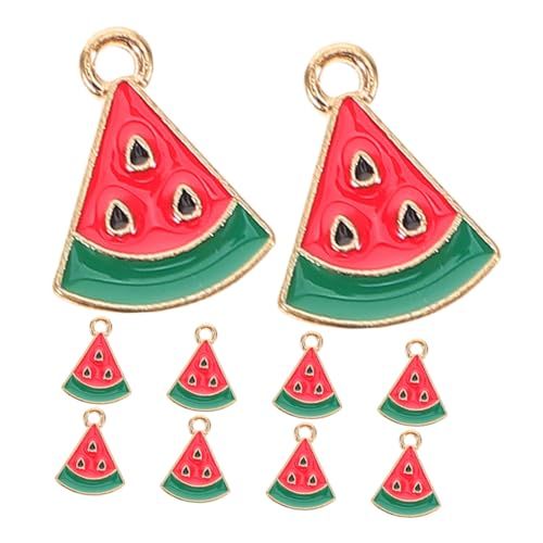 PACKOVE 10 Stück Teiliges Mini Wassermelonen Charms Legierung Bunte Fruchtscheiben Anhänger für DIY Schmuckherstellung Leichte Ohrstecker und Taschenanhänger Vielseitig für Party und von PACKOVE