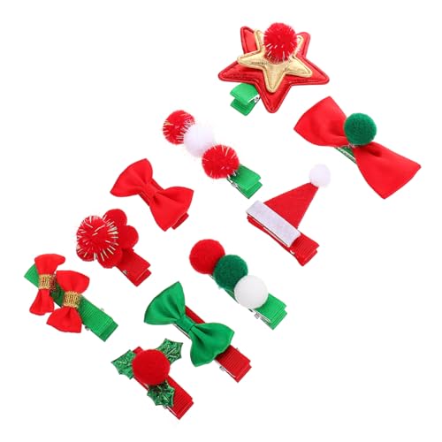 PACKOVE 10 Stück Teiliges Weihnachts Haarspangen Set mit Stern und Schleifen Design für Festliche Anlässe für Mädchen und von PACKOVE