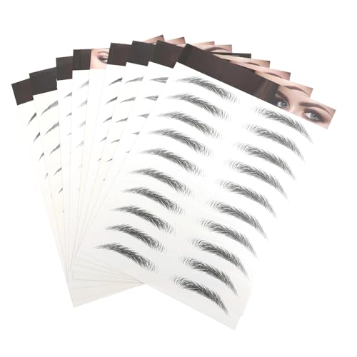 PACKOVE 10 Stück Wasserdichte Augenbrauen Aufkleber für Fake Augenbrauen Tattoos Schwarz für Schnelles Makeup und Natürliche Looks von PACKOVE