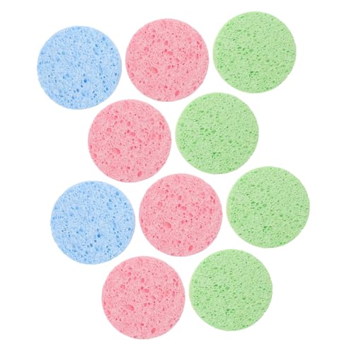 PACKOVE 10 Stück Zellstoff-Baumwoll-Gesichtswaschmittel Hygienetücher ölig wiederverwendbar Handtuch skincare Hautpflegeprodukte feuchttücher Make-up-Puff Reinigungspad Polyurethan Beige von PACKOVE