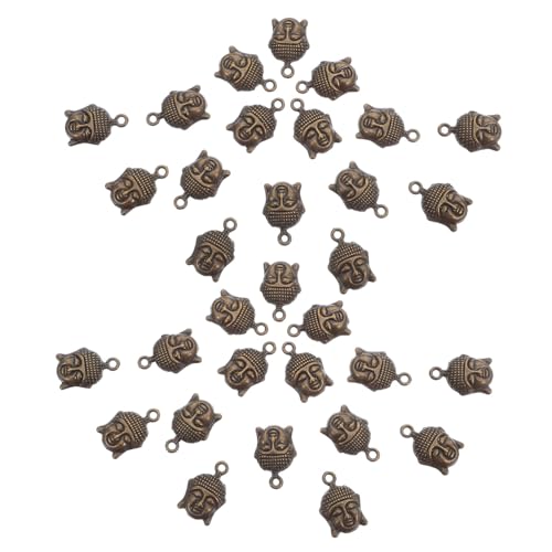PACKOVE 100 Stück Buddha Kopf Anhänger Charms Vintage Stil mit Lose Spacer Perlen für DIY Schmuckherstellung Armbänder Halsketten und Schlüsselanhänger Tibetisch Inspiriert Vielseitig von PACKOVE