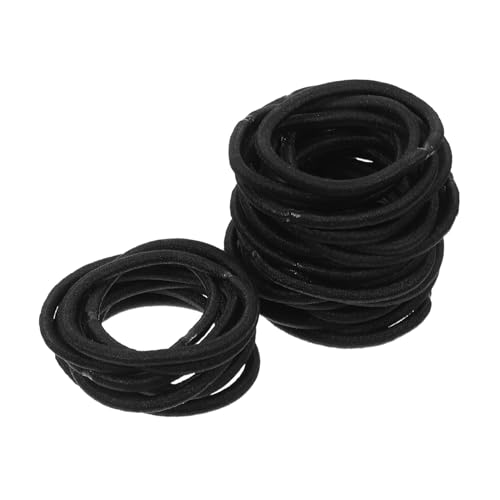 PACKOVE 100 Stück Hoch Elastisches Haars Eil Halter Mädchen Mini Haare Bands Seile Klare Haargummis Klare Haargummibänder Haarzubehör Haargummis Haarbrötchen Schwarz Gummiband von PACKOVE