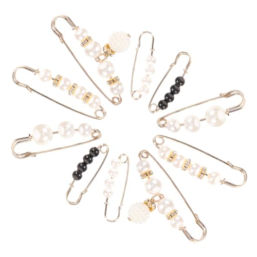 PACKOVE 10Stücke Broschen Pins für Kleidung Sicherheitsnadeln für Pullover Hosen und Schals und Perlen Einfache Anwendung und Ergänzung für Outfits PACKOVE 10Stücke Broschen Pins für Kleidung Sicherheitsnadeln für Pullover Hosen und Schals und Perlen Einfache Anwendung und Ergänzung für Outfits von PACKOVE