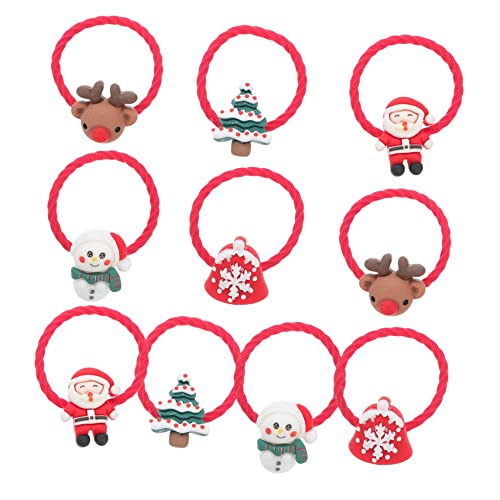 PACKOVE 10paare Teiliges Weihnachts-haarbänder Für Mädchen Süße Elastische Haargummis Mit Weihnachtsbaum Und Weihnachtsmann Accessoire Für Weihnachtsfeiern Und Geburtstagsgeschenke von PACKOVE