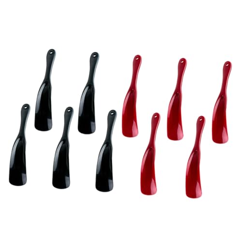 PACKOVE 10stücke Tragbare Kunststoff-schuhe Ergonomische Und Robuste Schuhanzieher Für Männer Und Anziehen Bücken Rot Und Schwarz von PACKOVE