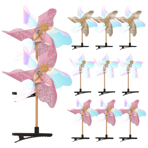 PACKOVE 11stücke Teiliges Rotierender Haarschmuck Für Mädchen Glitzernde Windrad-haarspangen Süße Haarklammern Für Junge Mädchen Hautfreundlich Für Feste Und von PACKOVE